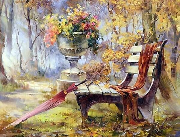 A Bench in Garden Painting Kit