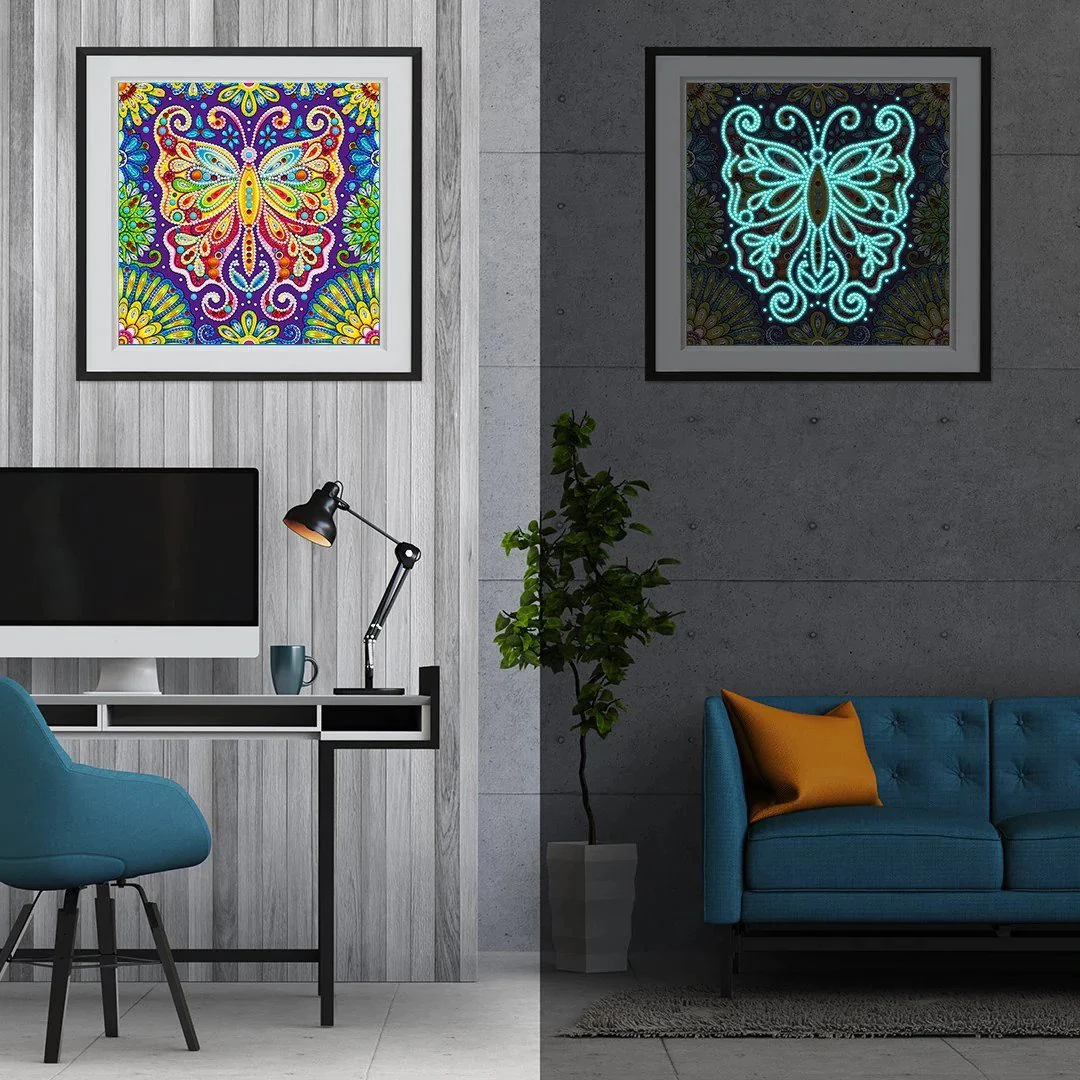 Artistic butterfly Luminous Night Glow Painting - Image 3