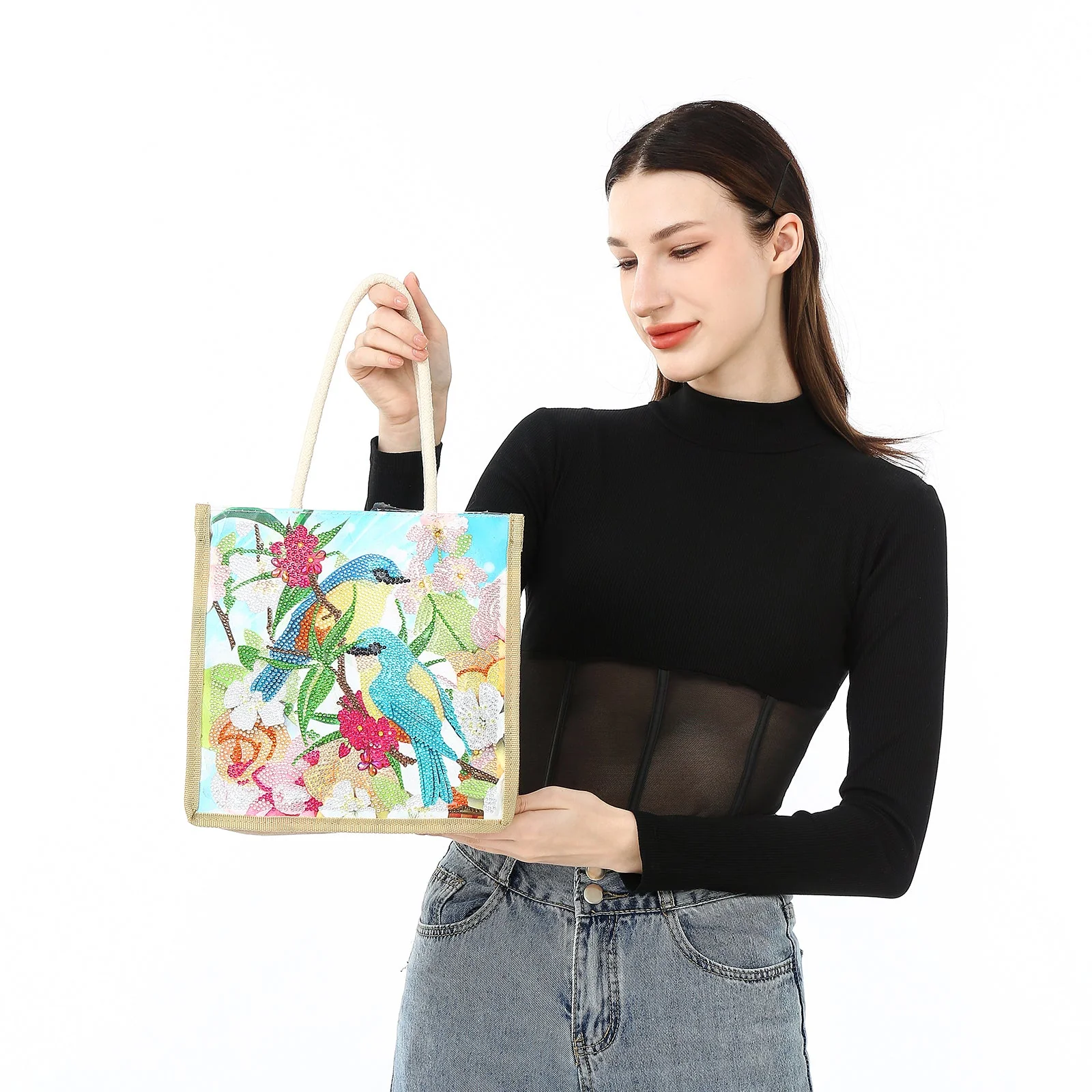 Beautiful Birds - Diamond Painting Shopping Bag - Image 3