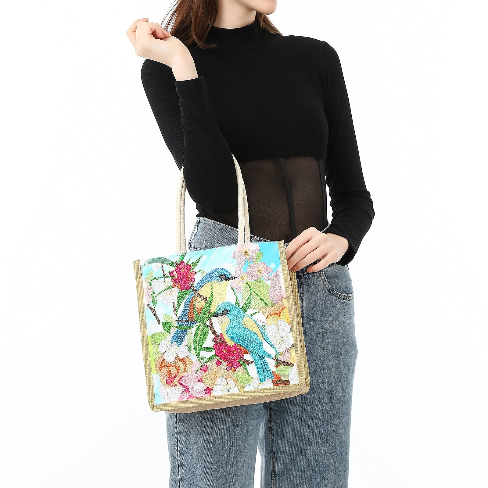Beautiful Birds - Diamond Painting Shopping Bag - Image 4