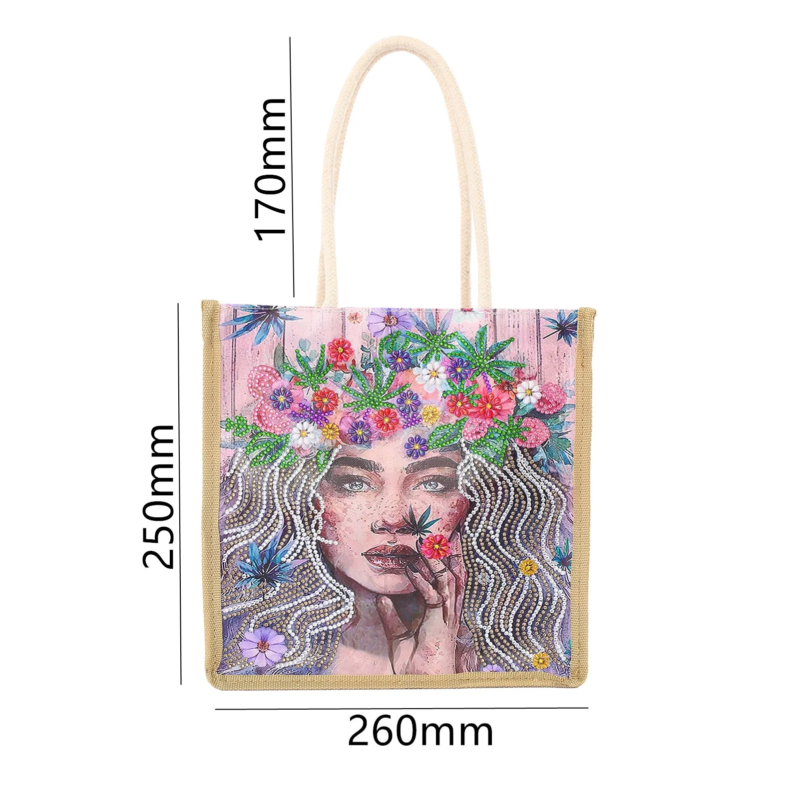 Beautiful Lady - Diamond Painting Shopping Bag - Image 2