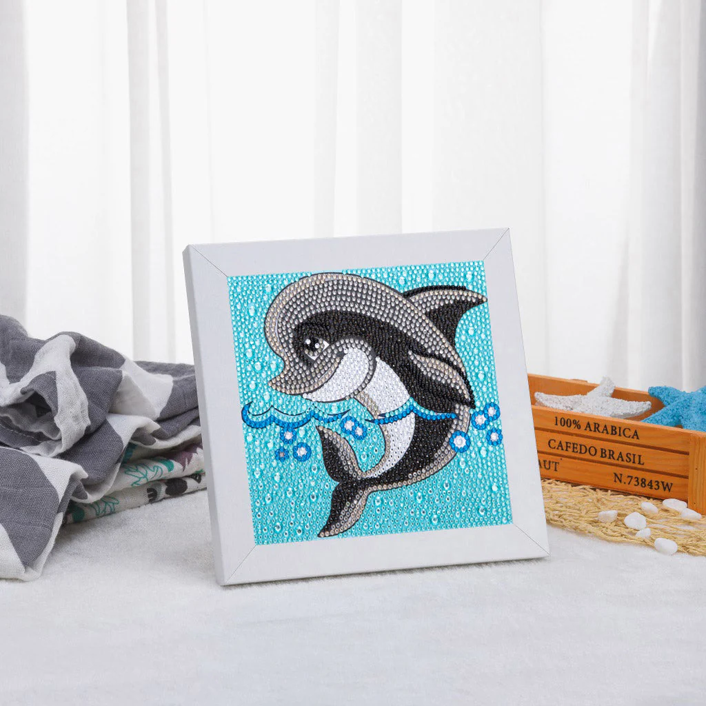 Black & White Dolphin - Special Diamond painting - Image 2