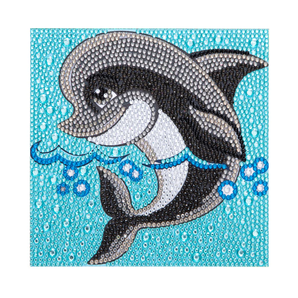 Black & White Dolphin - Special Diamond painting - Image 3