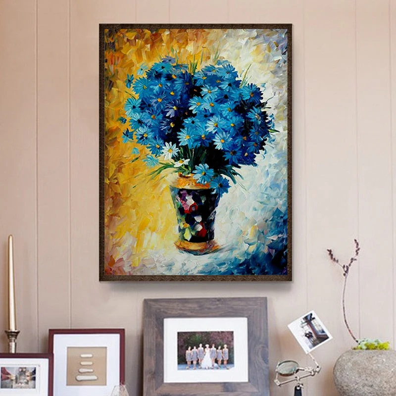 Blue Flowers - DIY Diamond Painting - Image 2