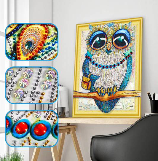 Blue Owl  - Special Diamond Painting