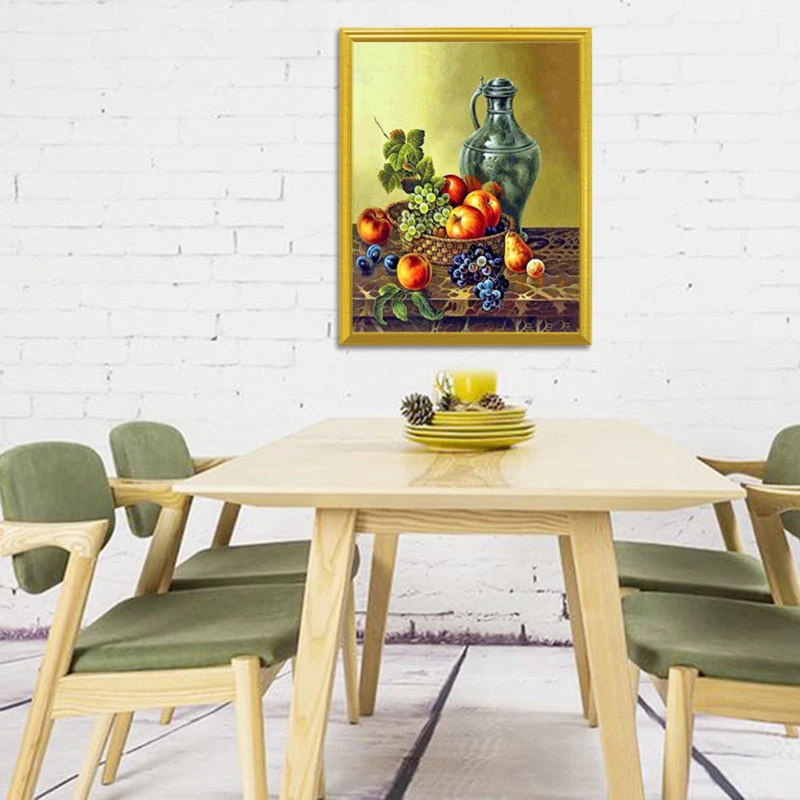 Bottle & Fruit Basket Diamond Painting - Image 2