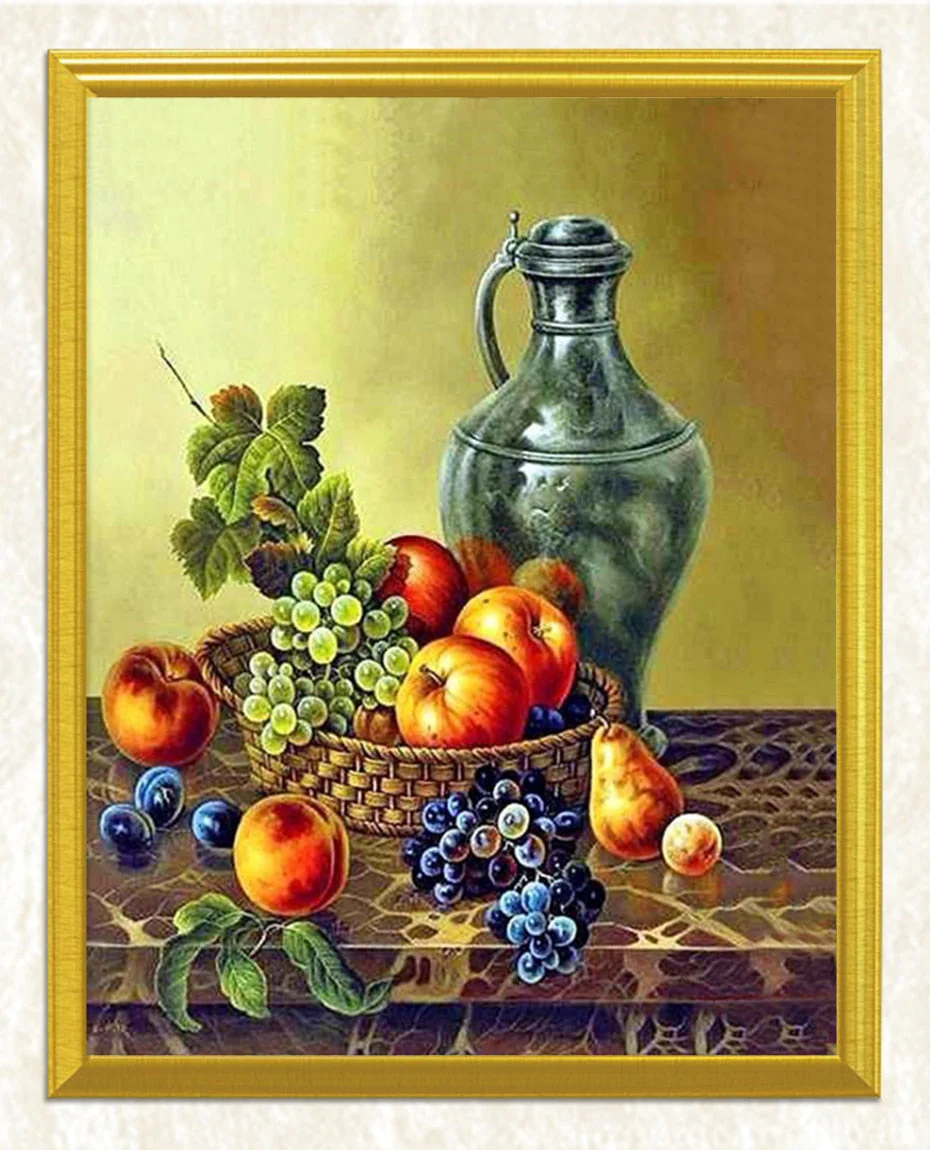 Bottle & Fruit Basket Diamond Painting - Image 3