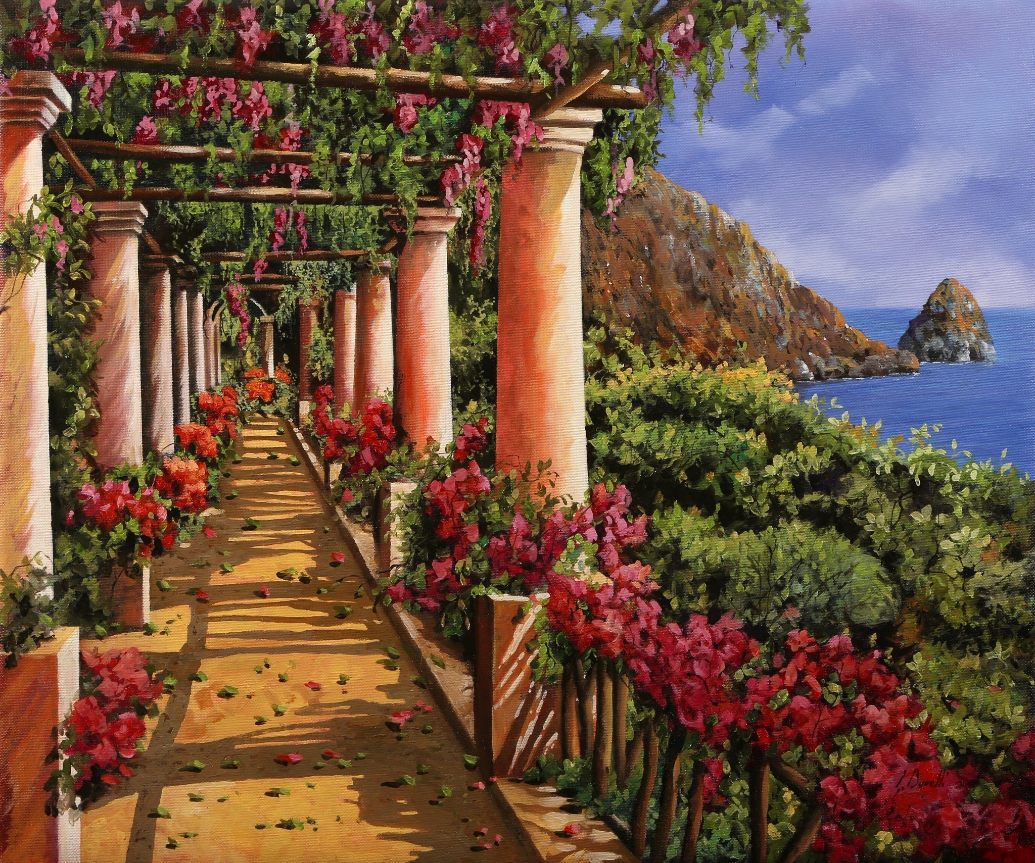 Bouganville Over The Sea - Art by Guido Borelli