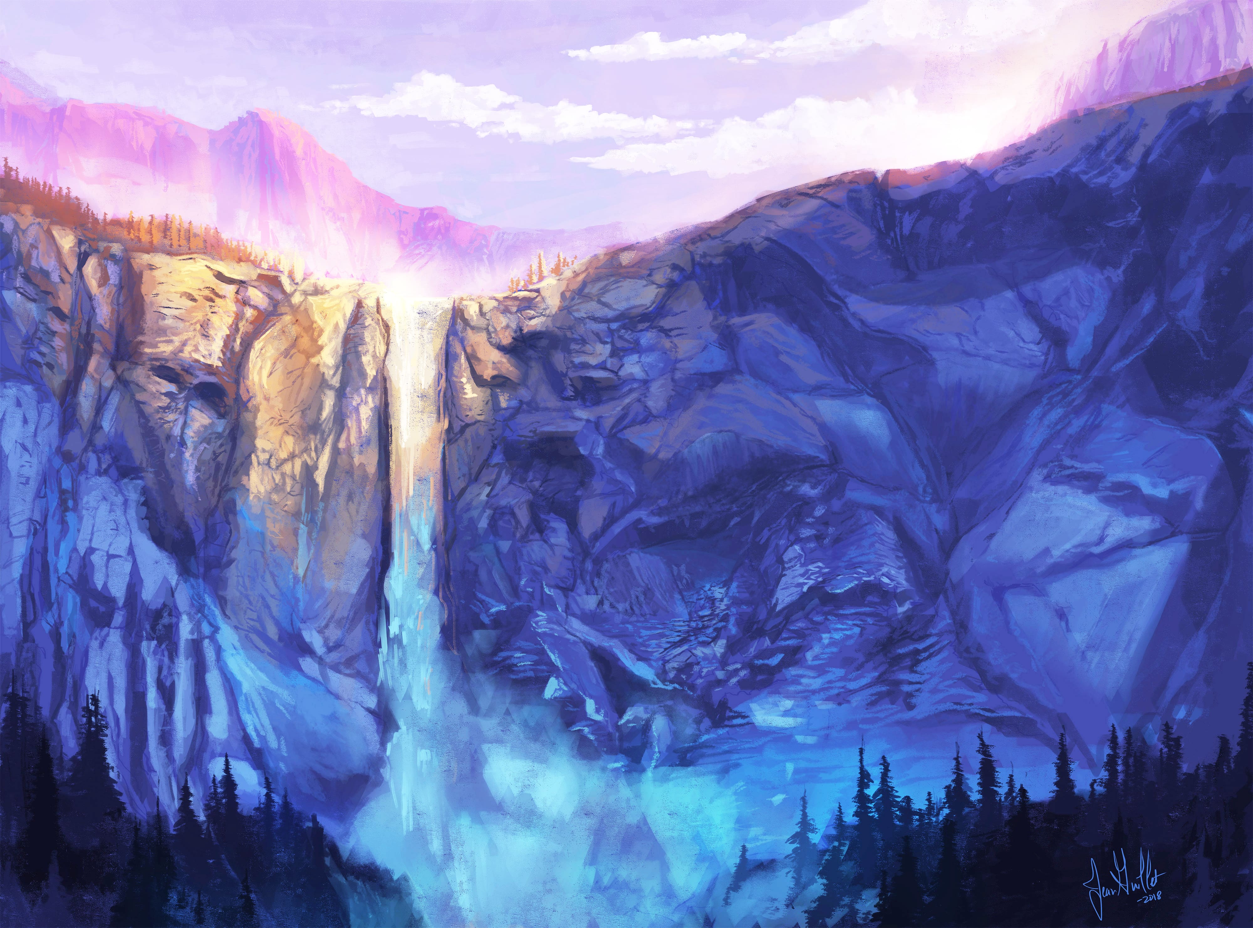 Bridal veil Falls - Art by Jean Guillet