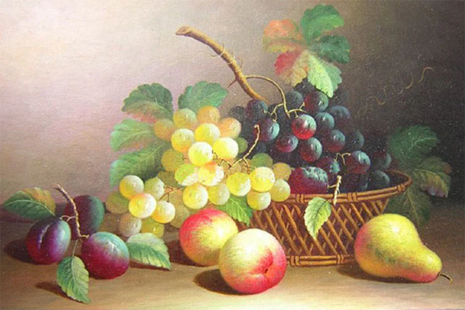 Bunch Of Grapes & some Fruits Painting