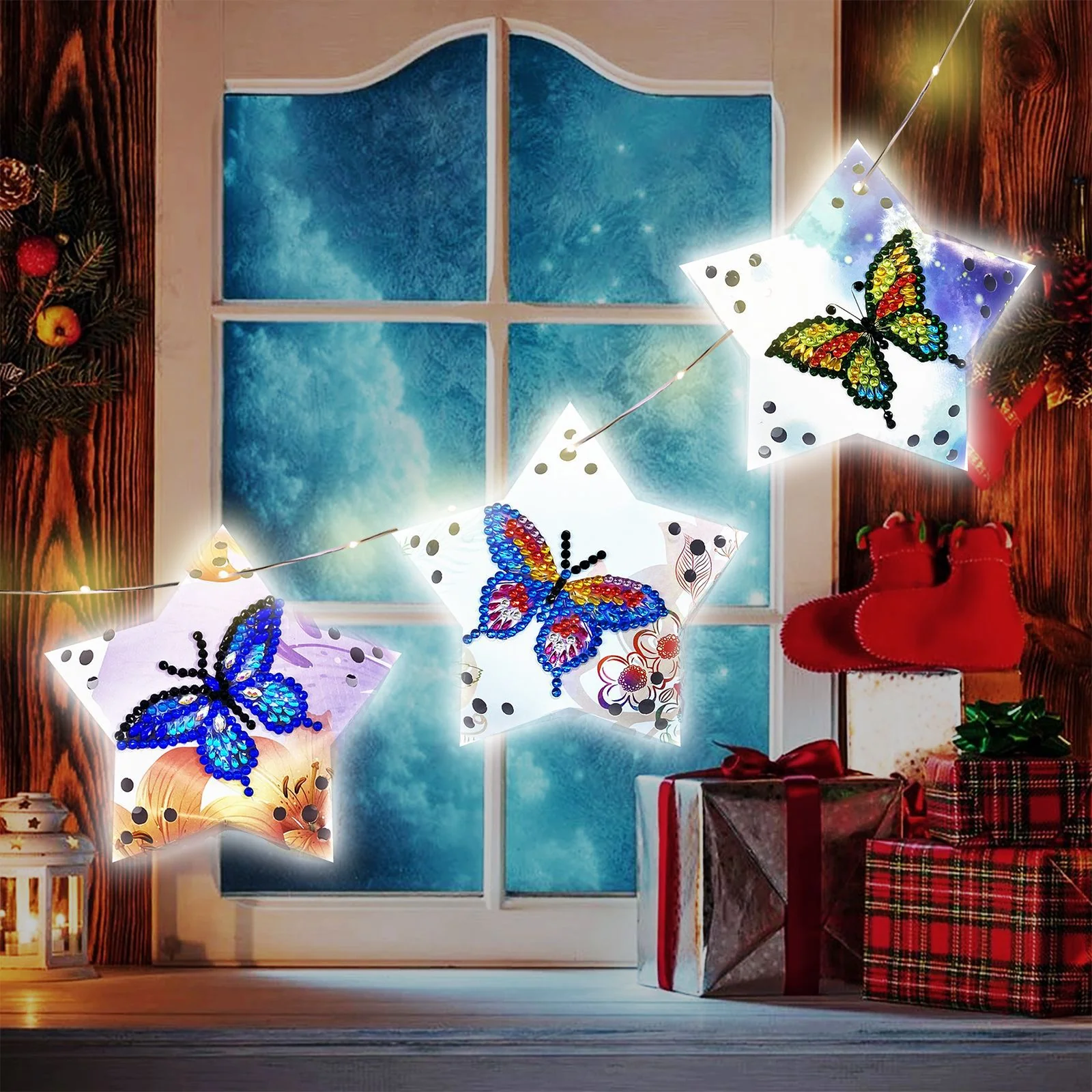 Butterfly Christmas Ornaments with LED String - Image 2