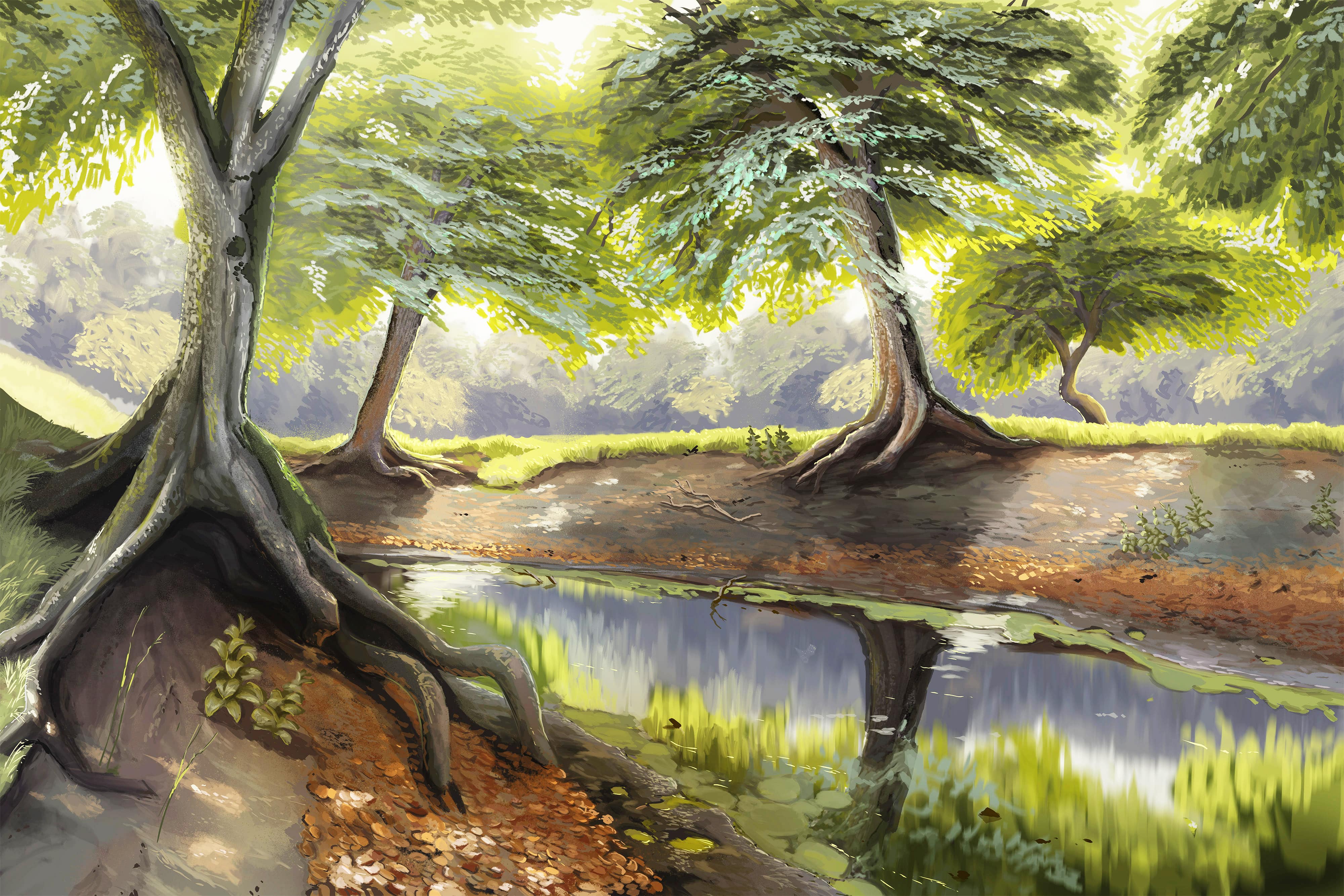 California Oaks - Art by Jean Guillet