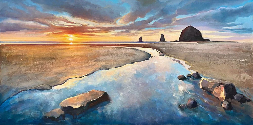 Cannon Beach Sunset - Art by Linda Wilder
