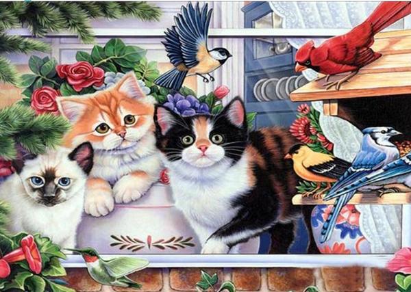 Cats & Birds DIY Diamond Paintings