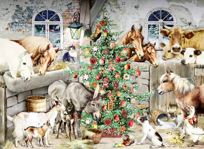 Christmas Stall - Art by Barbara Behr
