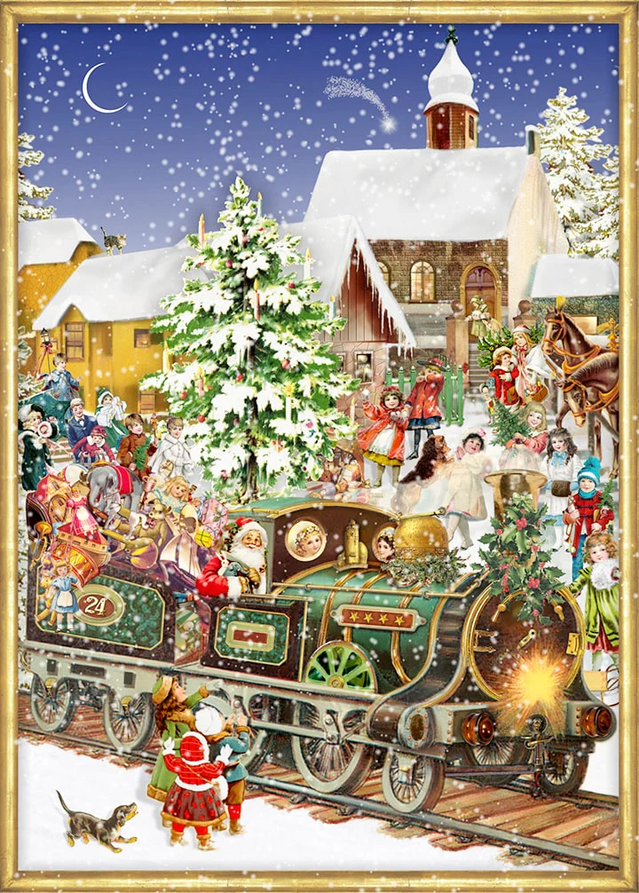 Christmas Train - Art by Barbara Behr