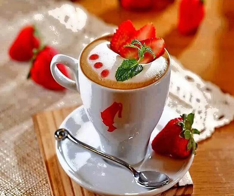 Coffee Cup & Strawberries
