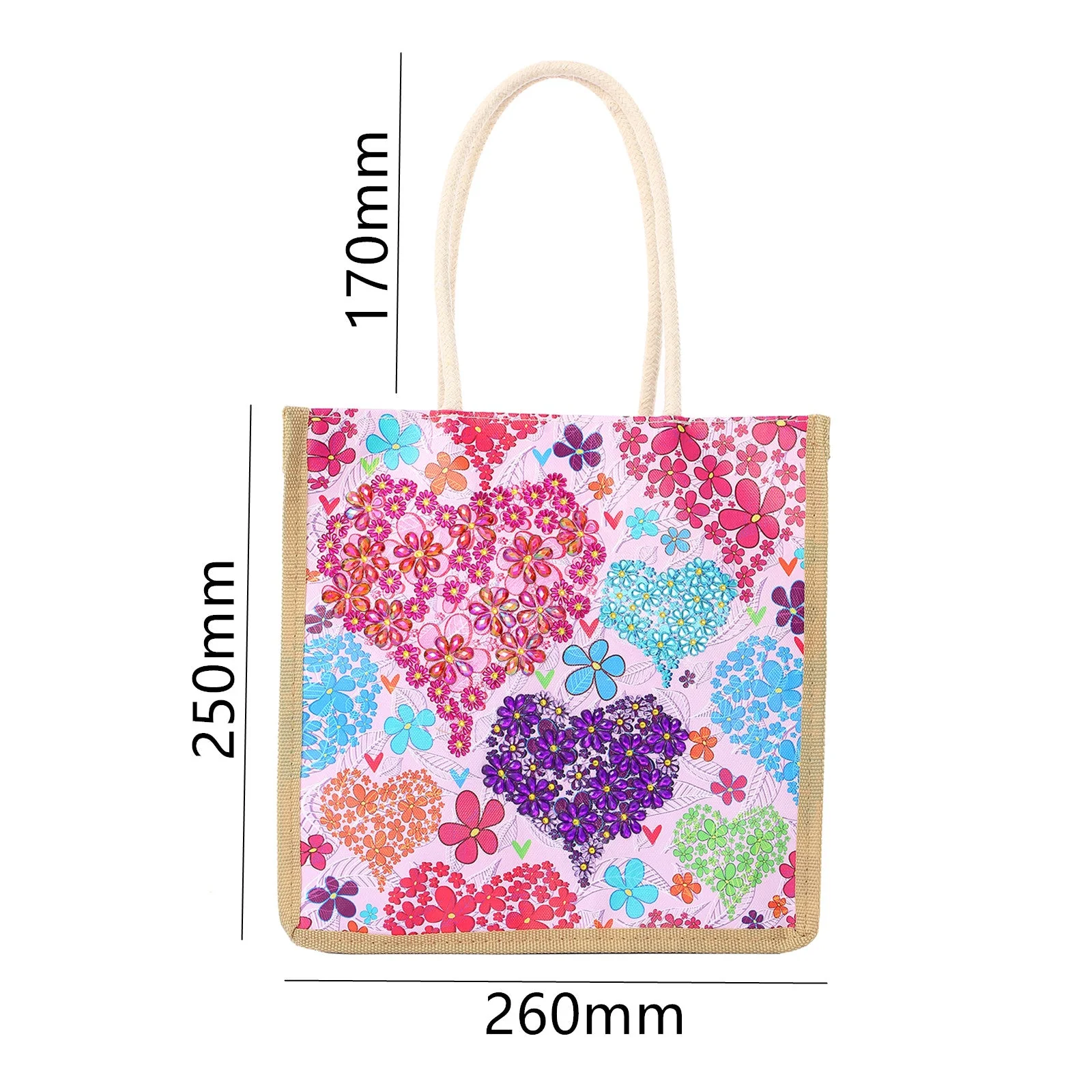Colorful Heart - Diamond Painting Shopping Bag - Image 2