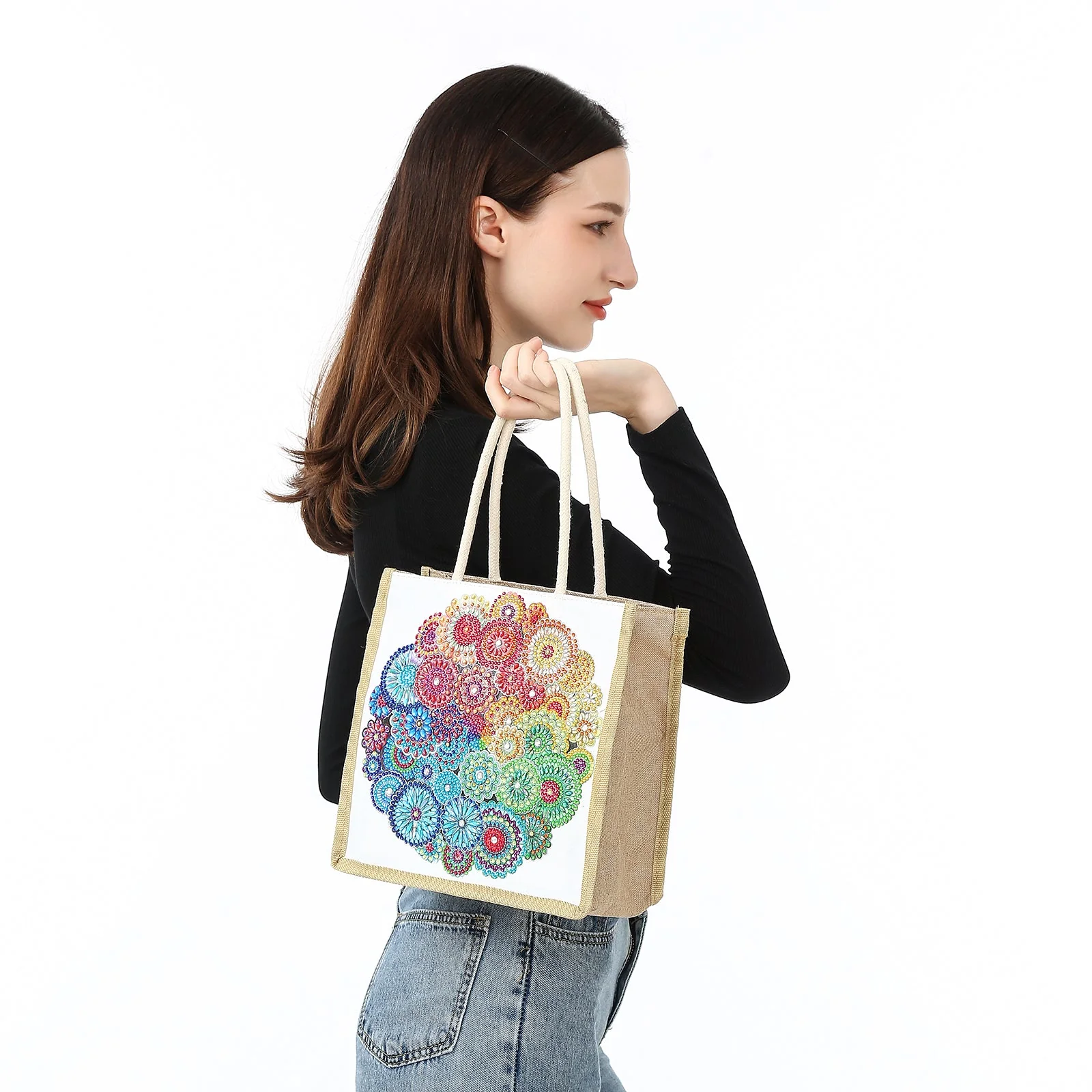 Colorful Mandala Diamond Painting Shopping Bag - Image 4