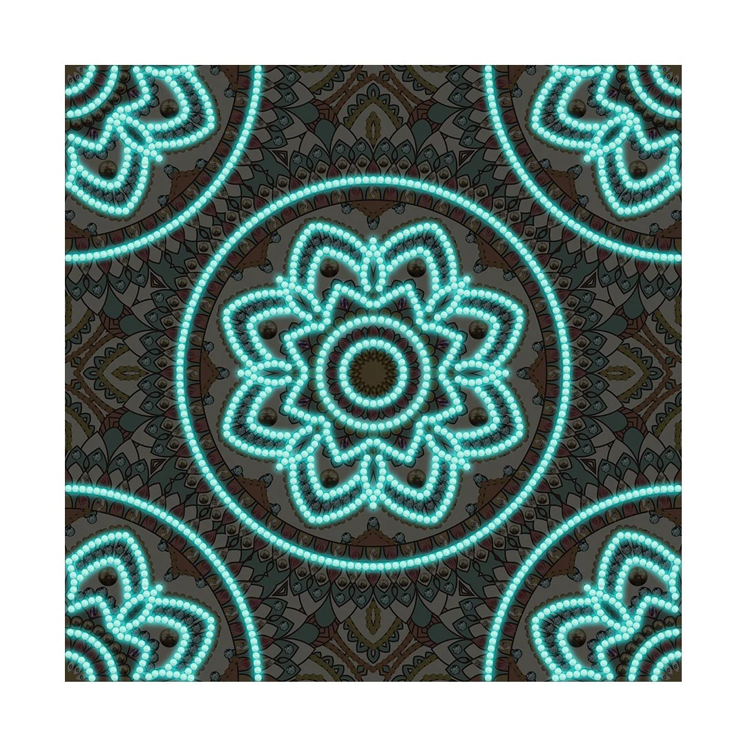 Colorful Mandala Shine in Dark Diamond Painting - Image 4