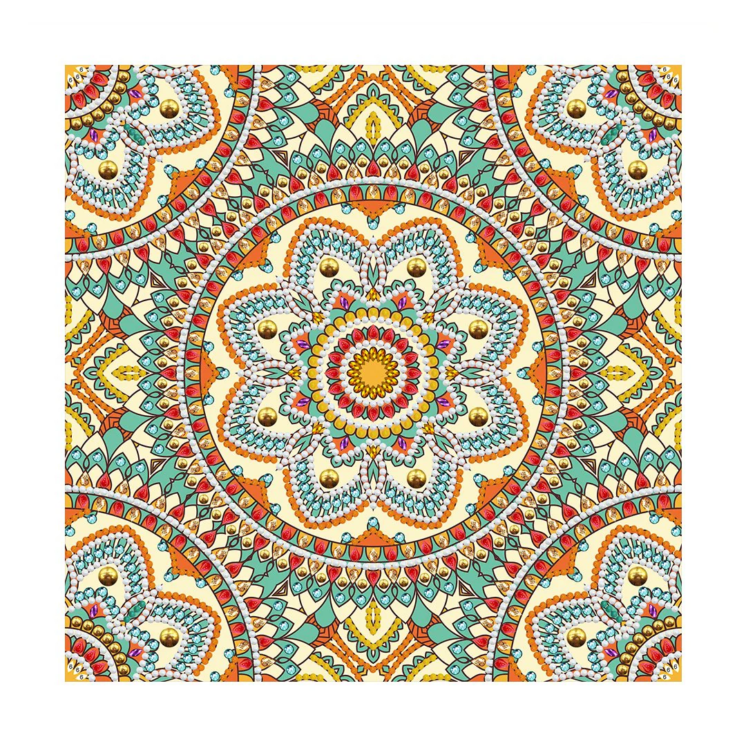 Colorful Mandala Shine in Dark Diamond Painting - Image 5