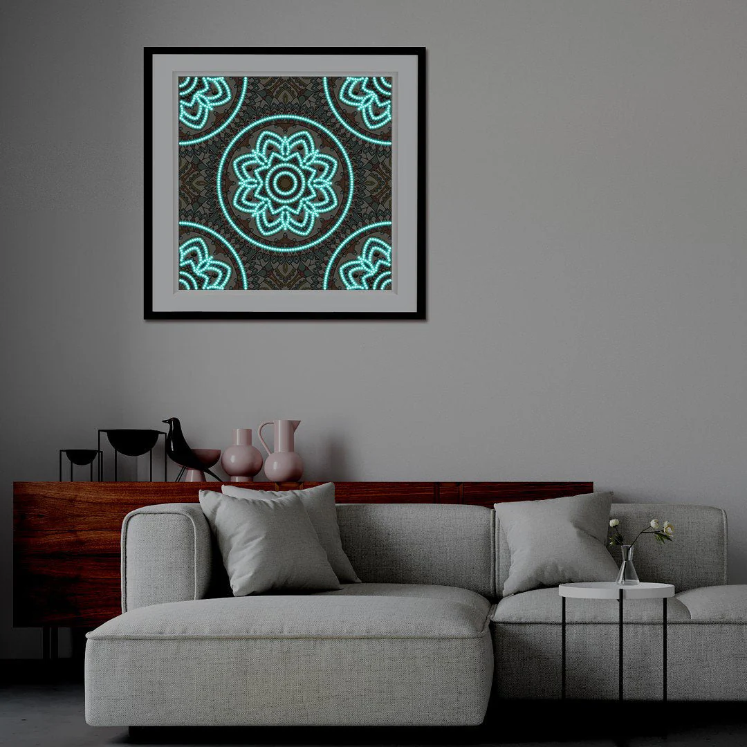 Colorful Mandala Shine in Dark Diamond Painting - Image 6