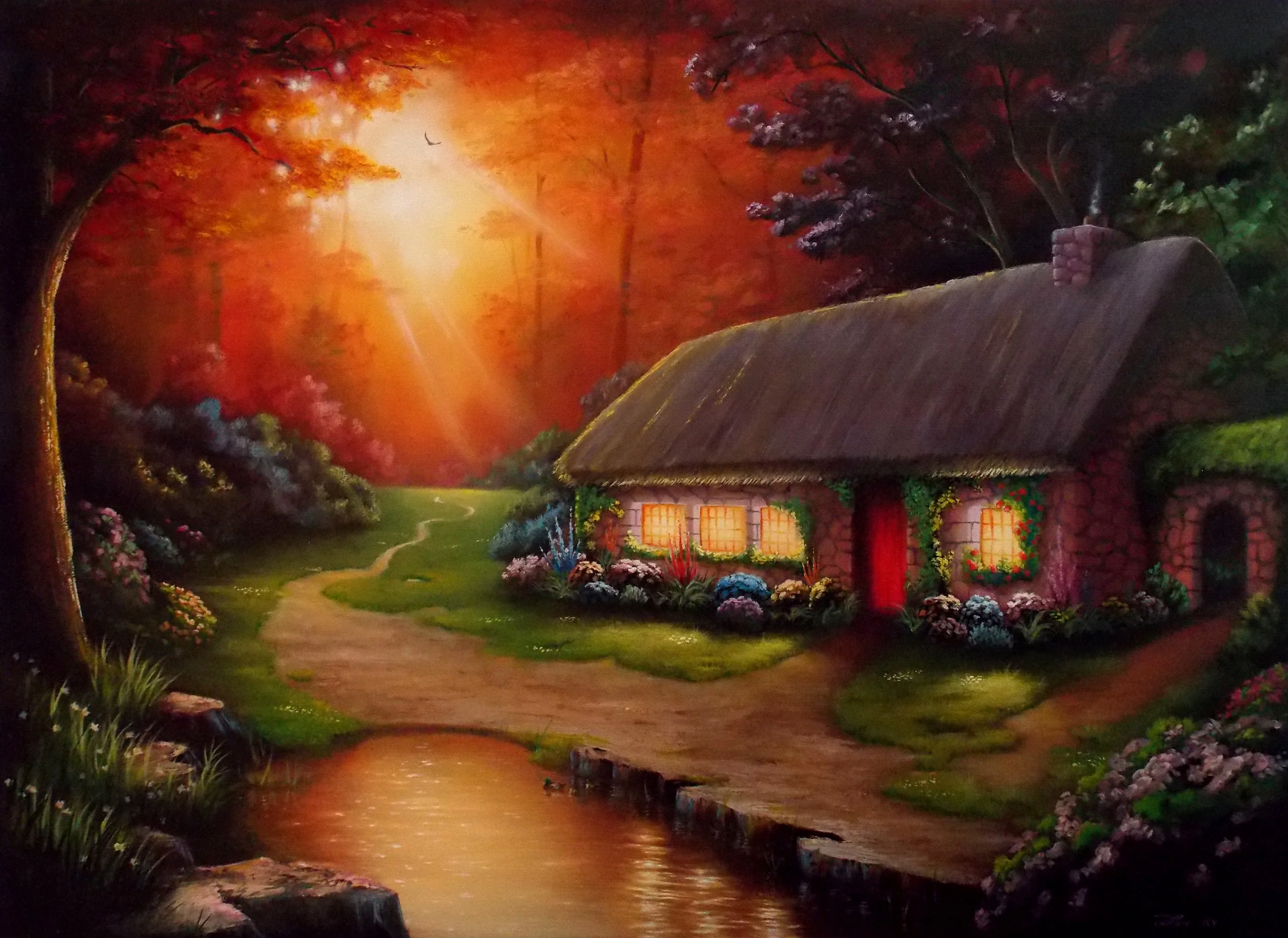 Cottage On Golden Pond - Art by Liam Kelly