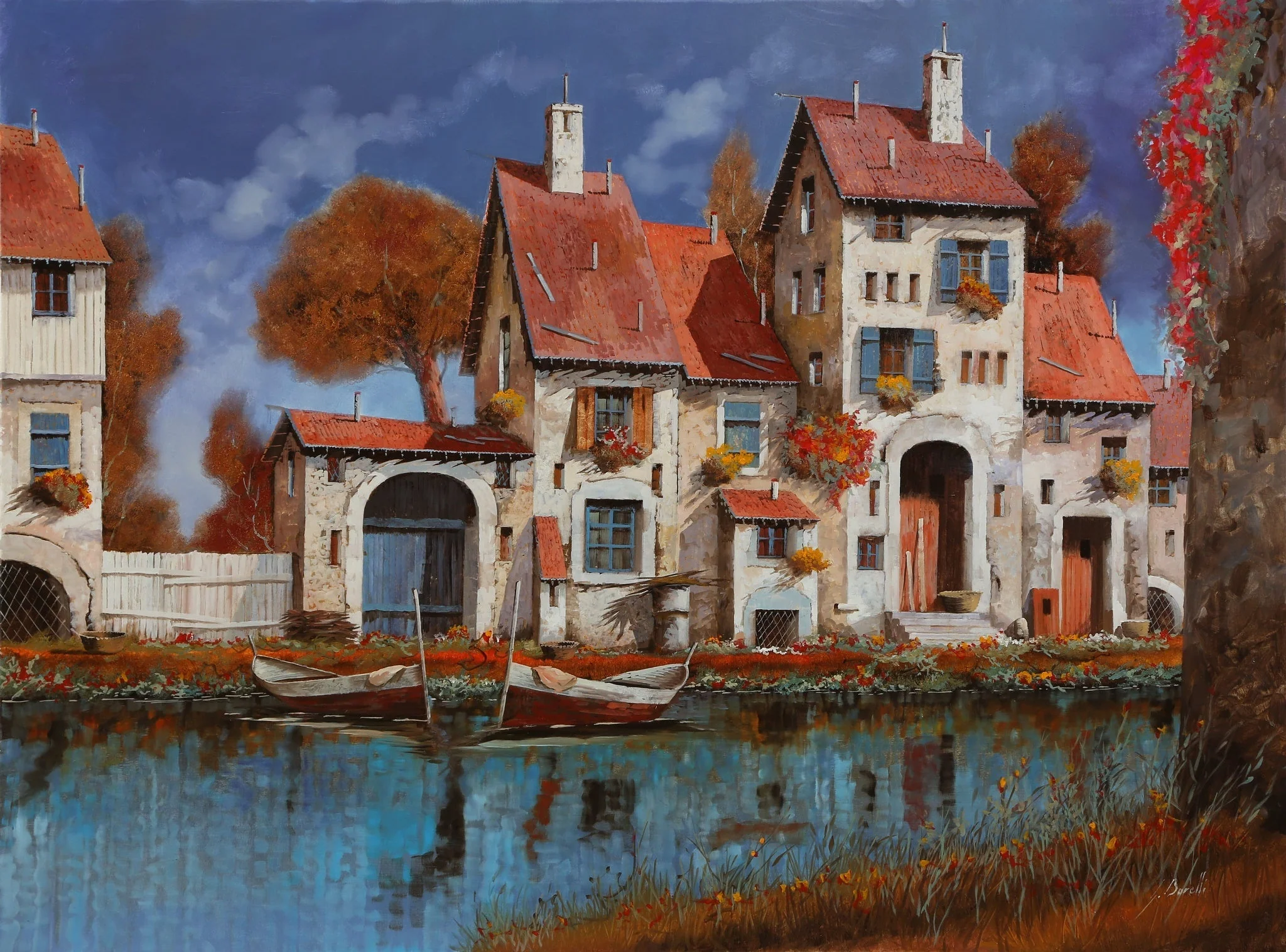 Country House By The Lake - Art by Guido Borelli