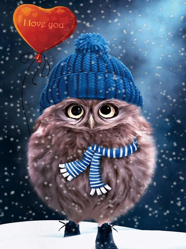 Cute Owl wearing Cap & Shoes