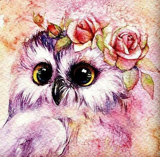 Cute Owl with Flower Crown - Image 2