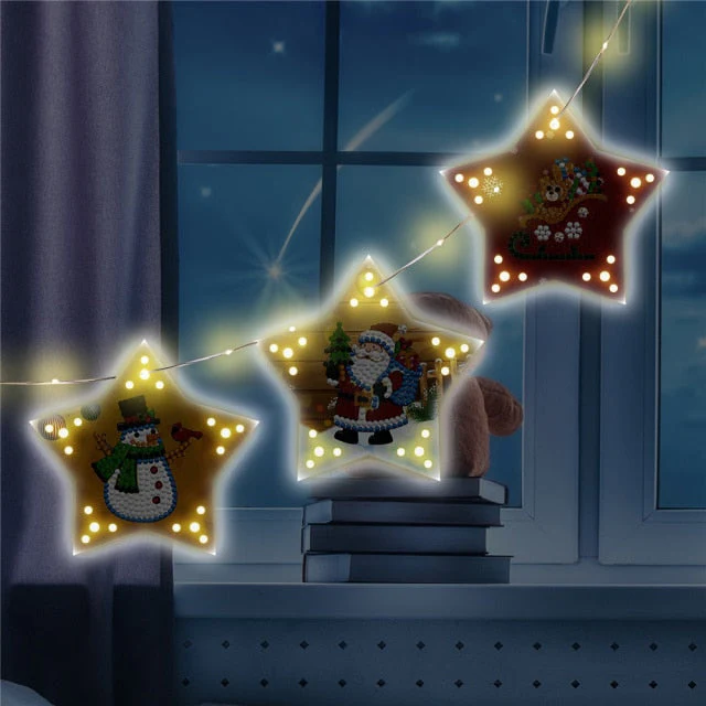 Diamond painting Christmas tree hanging lights - Image 2