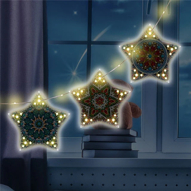 Diamond painting Christmas tree hanging lights - Image 8