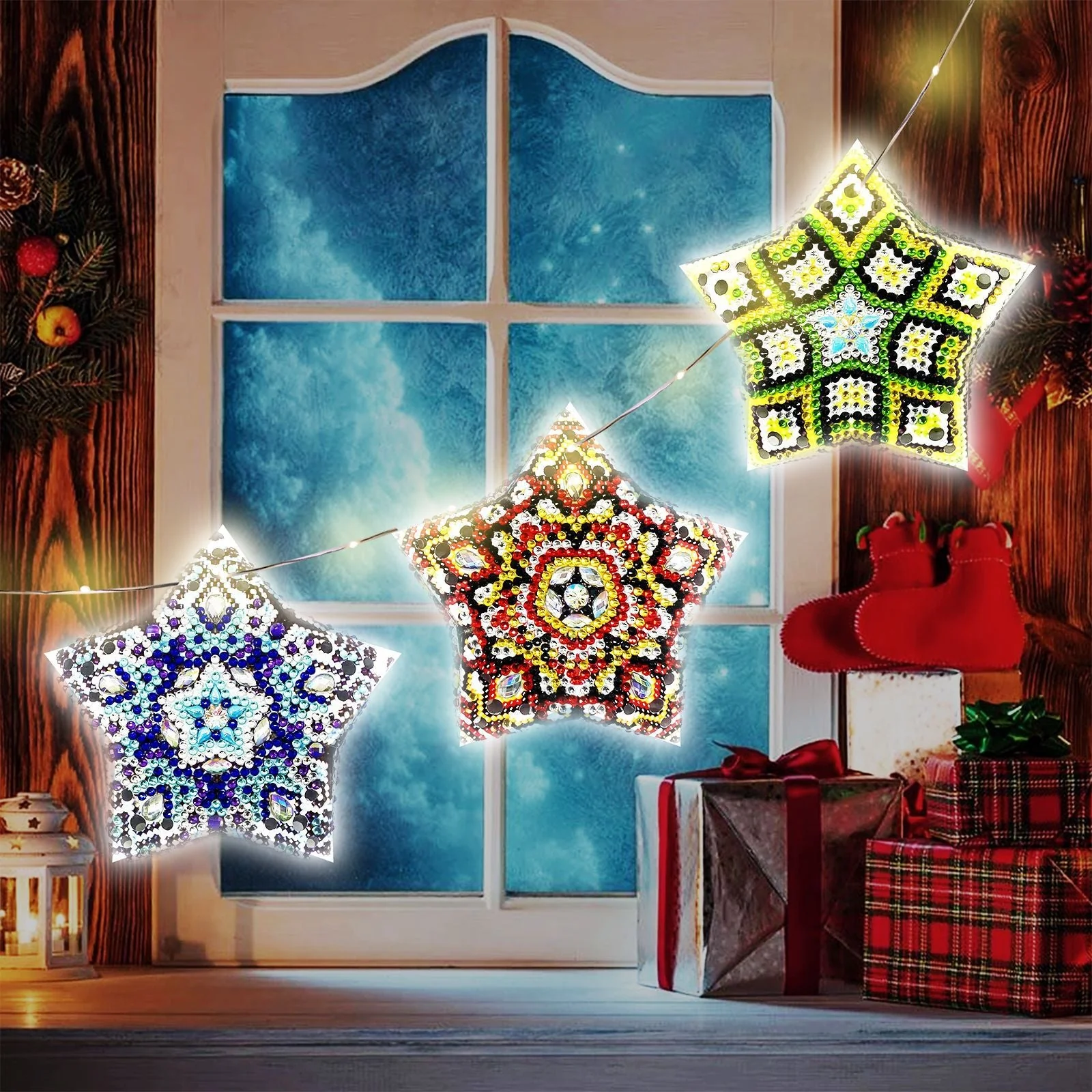 Diamond Painting LED Christmas Ornaments