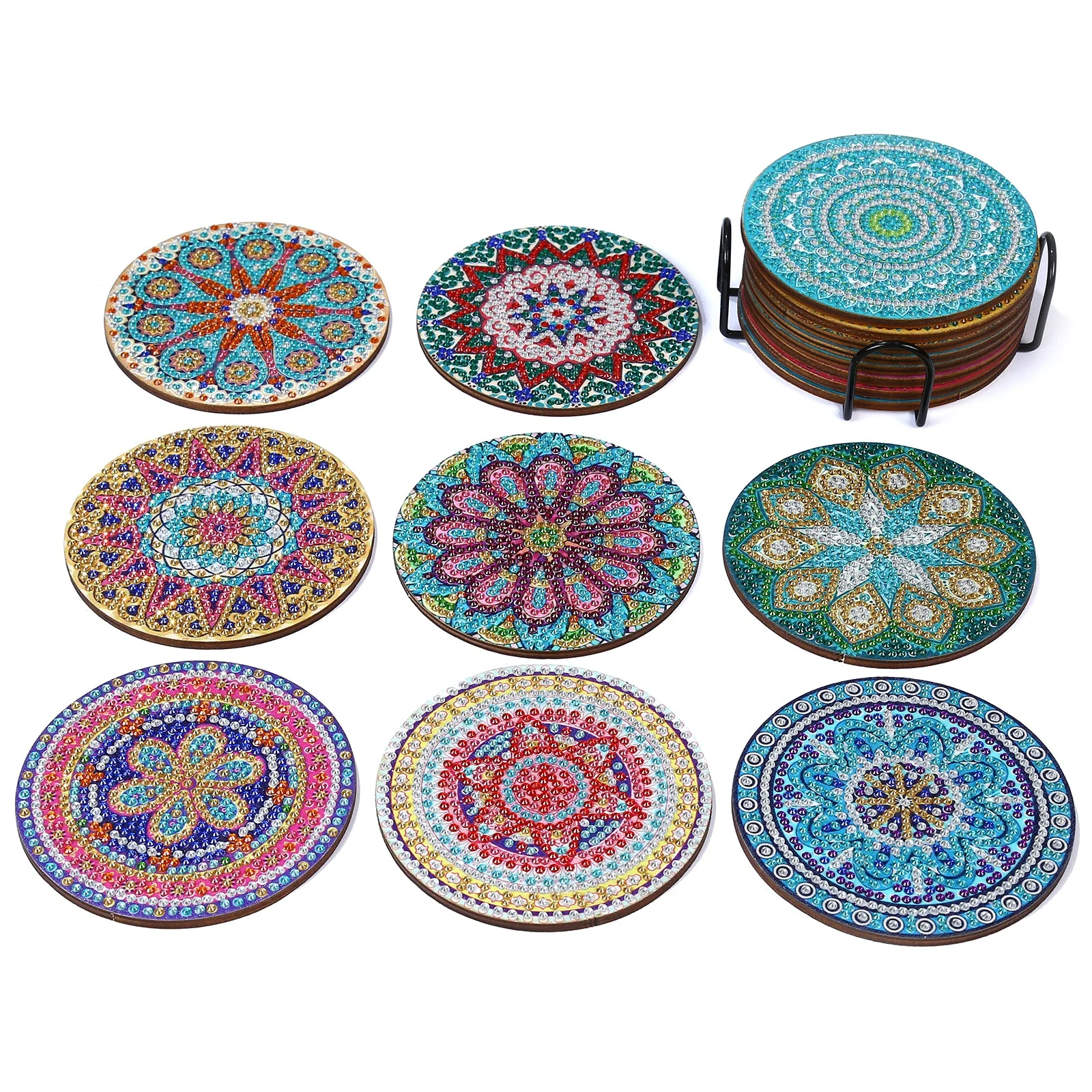 Diamond Painting Mandala Coasters & Stand - Image 12