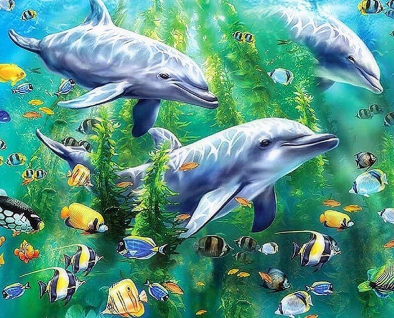 Dolphins DIY Diamond Painting Kit