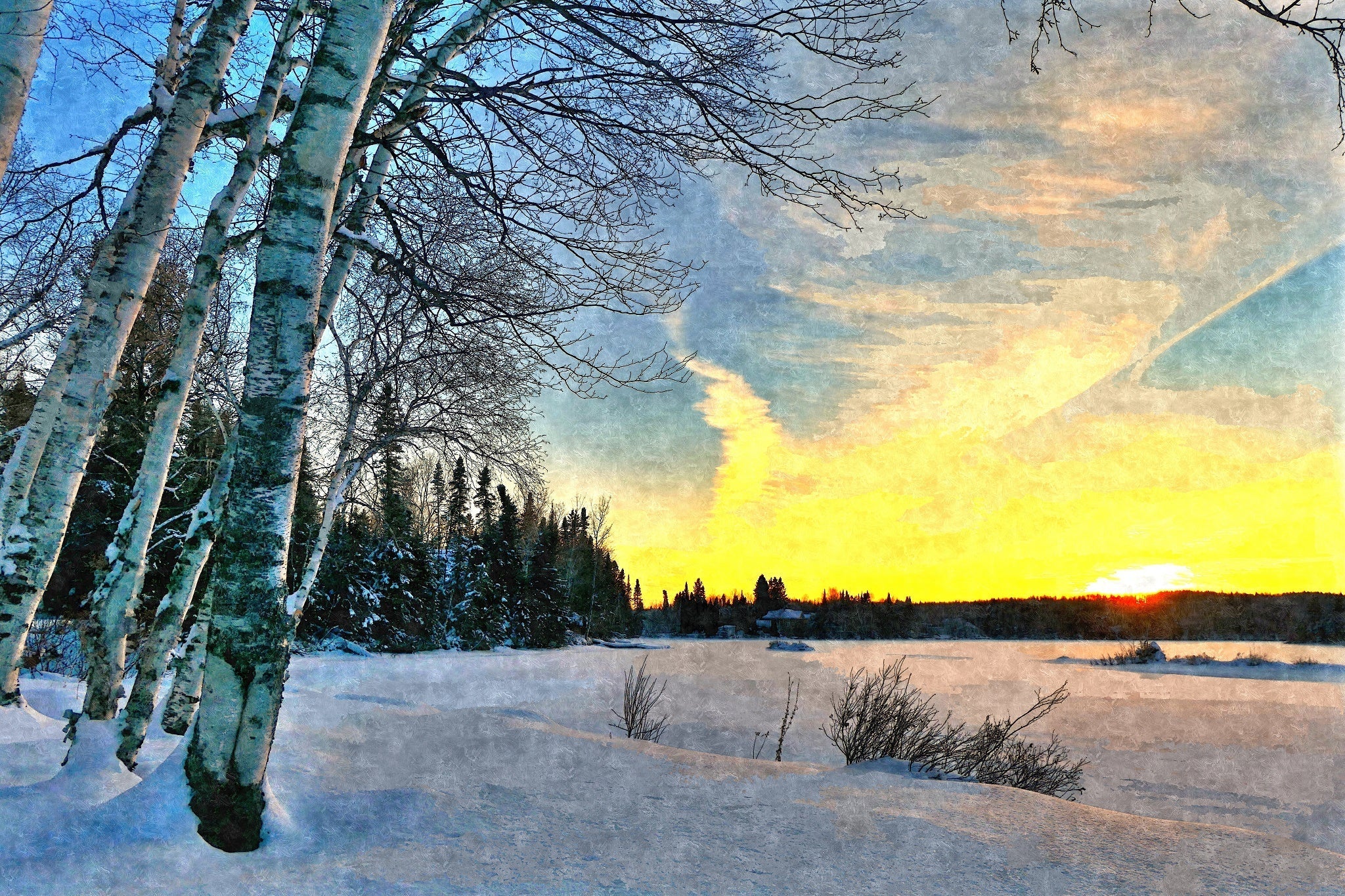 End Of A Winter Day - Art by Denise Dundon