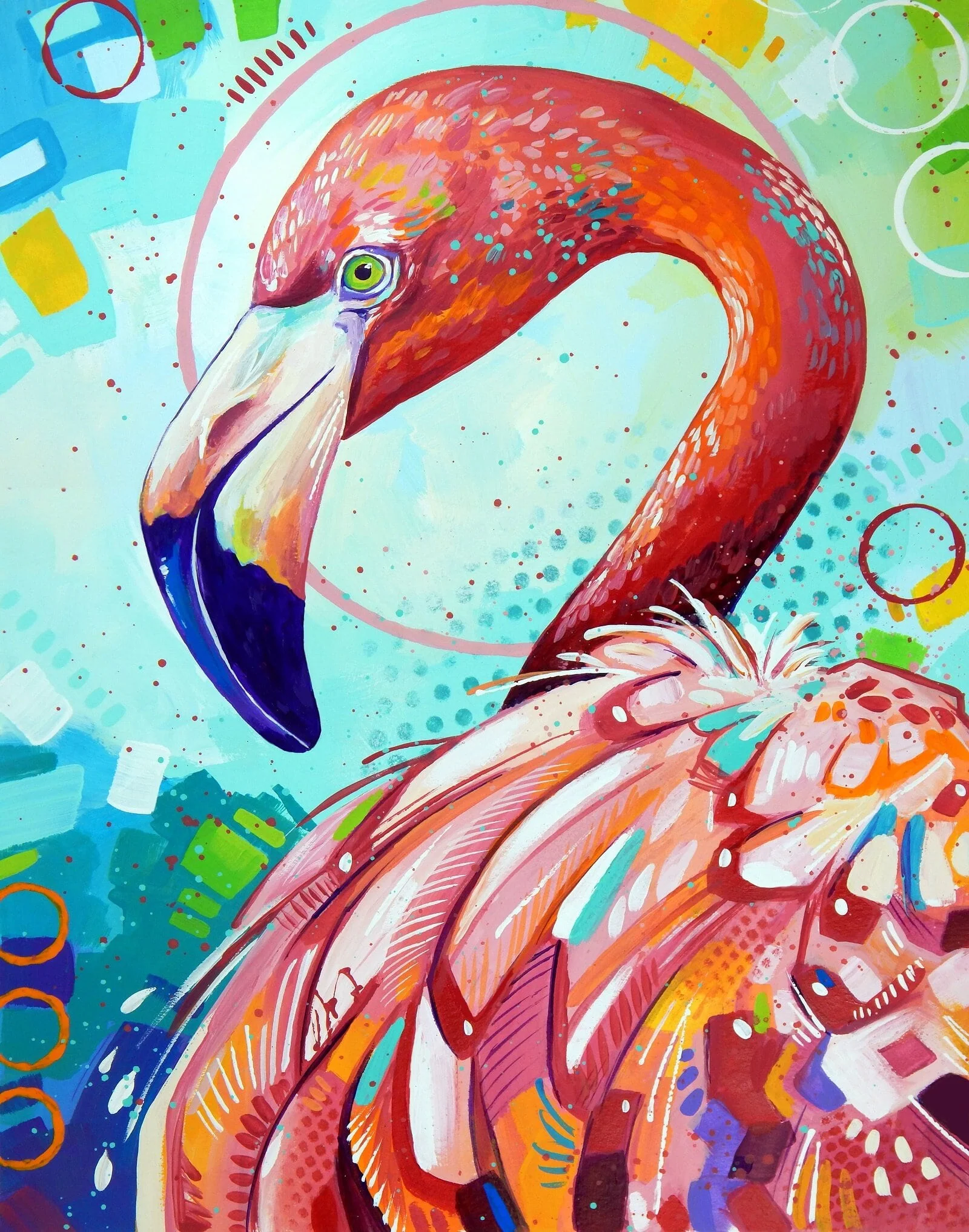 Flamingo on a Sunny Day - Art by Sandra Trubin