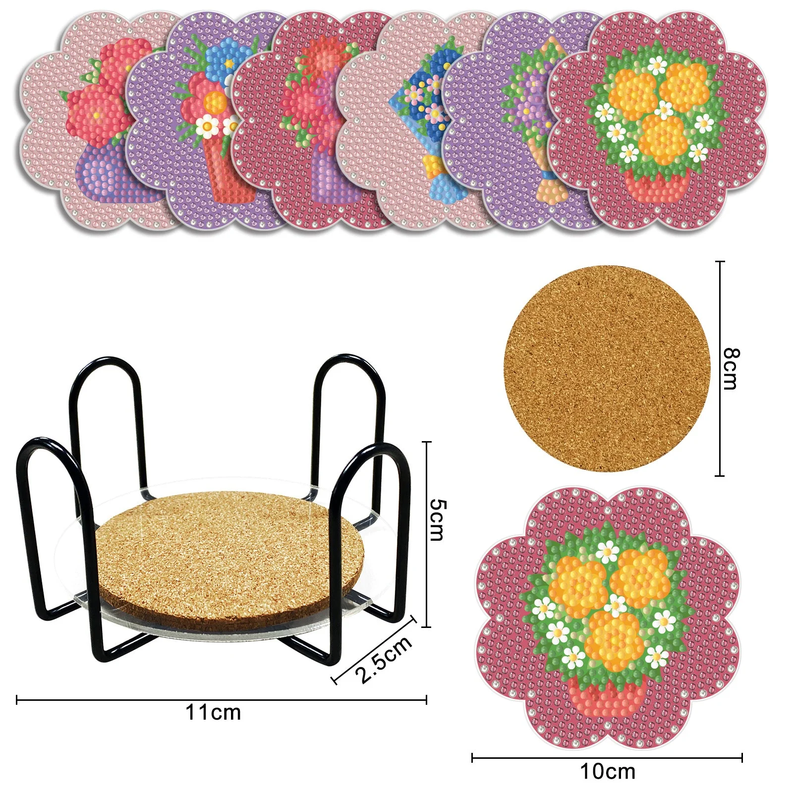 Floral Diamond Painting Table Coasters - Image 5