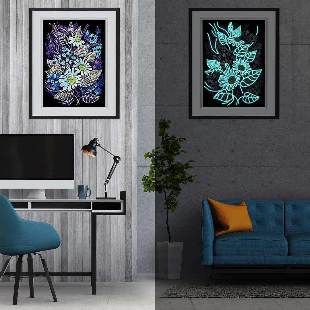 Flowers Special Diamonds Glow at Night Painting