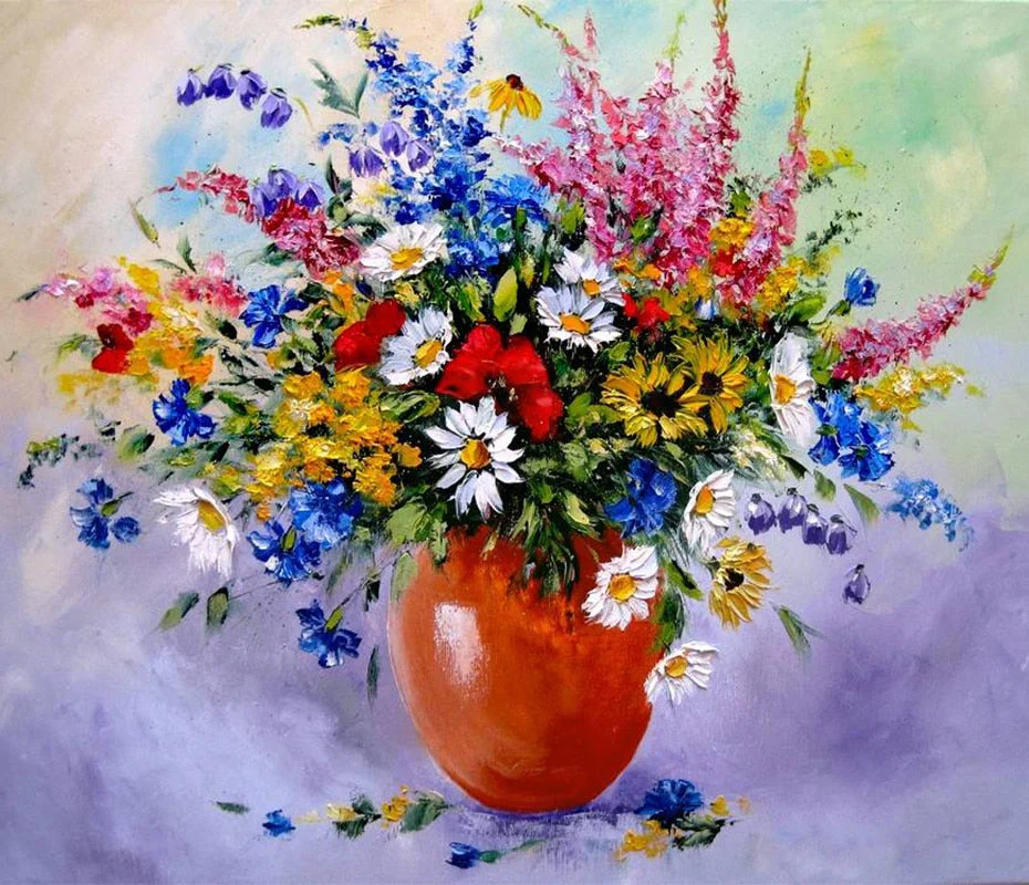 Fresh Flowers DIY Painting
