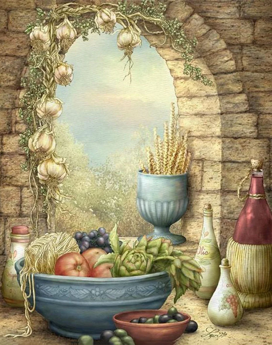 Fruits & Flower Pots DIY Paintings