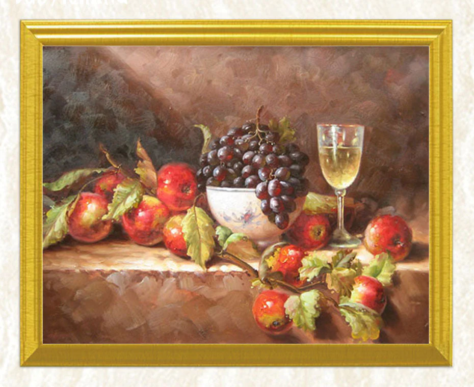 Fruits on Table with Wine Glass DIY Diamond Painting - Image 3