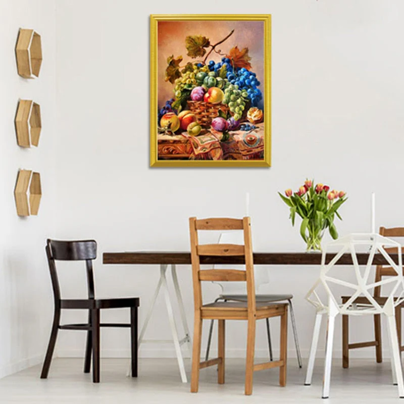 Fruits Spilling Down of Basket Diamond Painting - Image 2