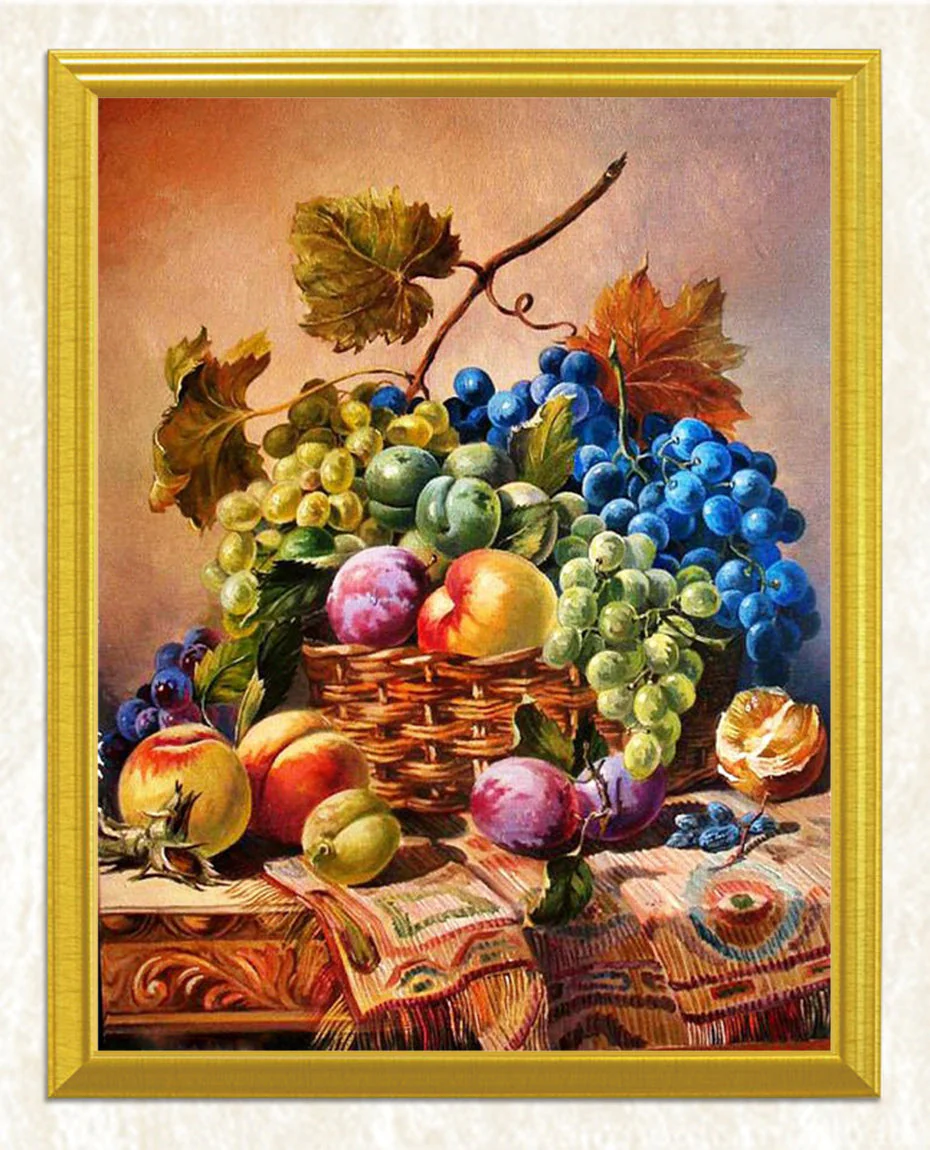 Fruits Spilling Down of Basket Diamond Painting - Image 3
