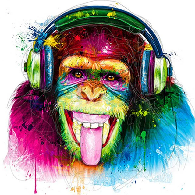 Funky Face Monkey - Diamond Painting Kit