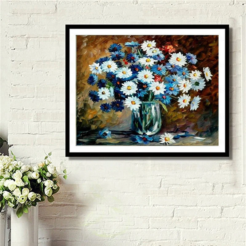 Glass Vase & Colorful Flowers - Image 2