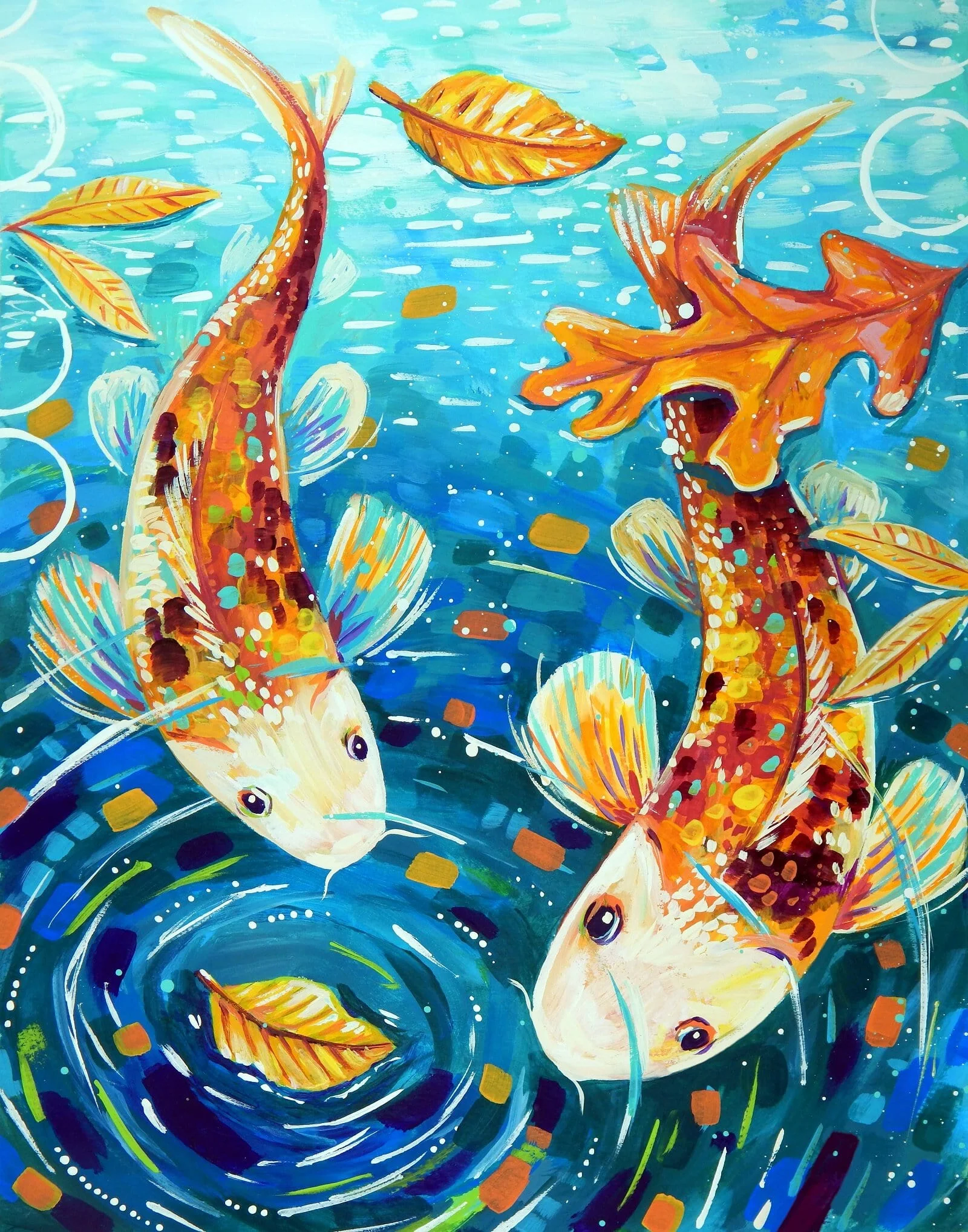 Golden Koi of Fortune - Art by Sandra Trubin