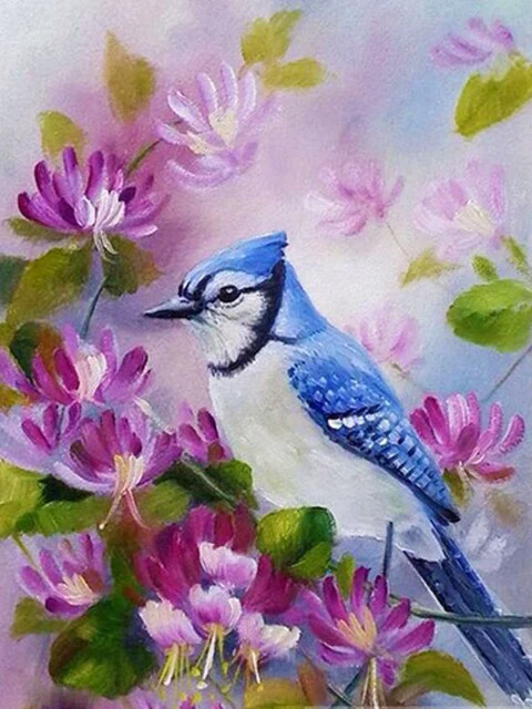 Gorgeous Blue Humming - Diamond Painting  Art