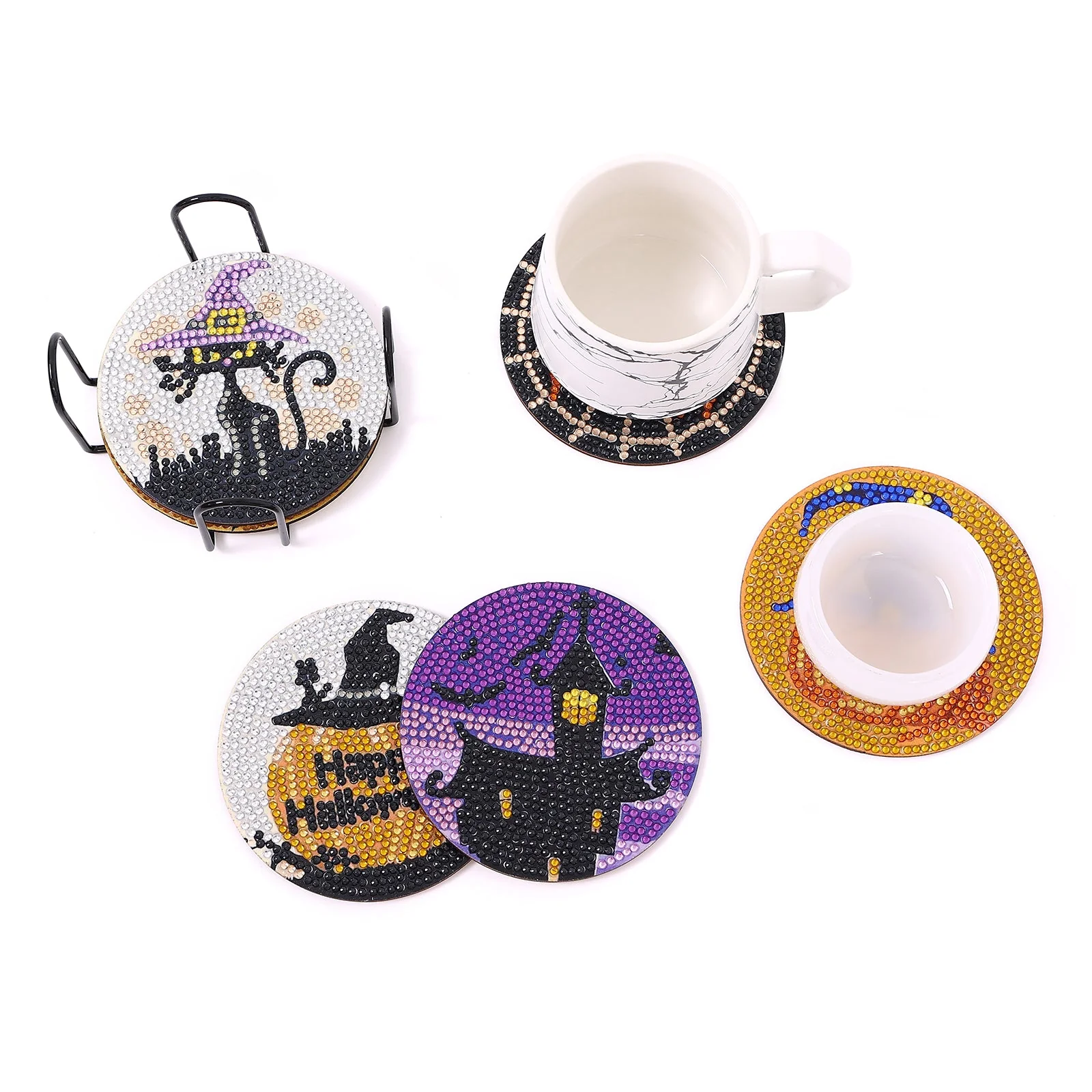 Happy Halloween Diamond Painting Coasters - Image 3