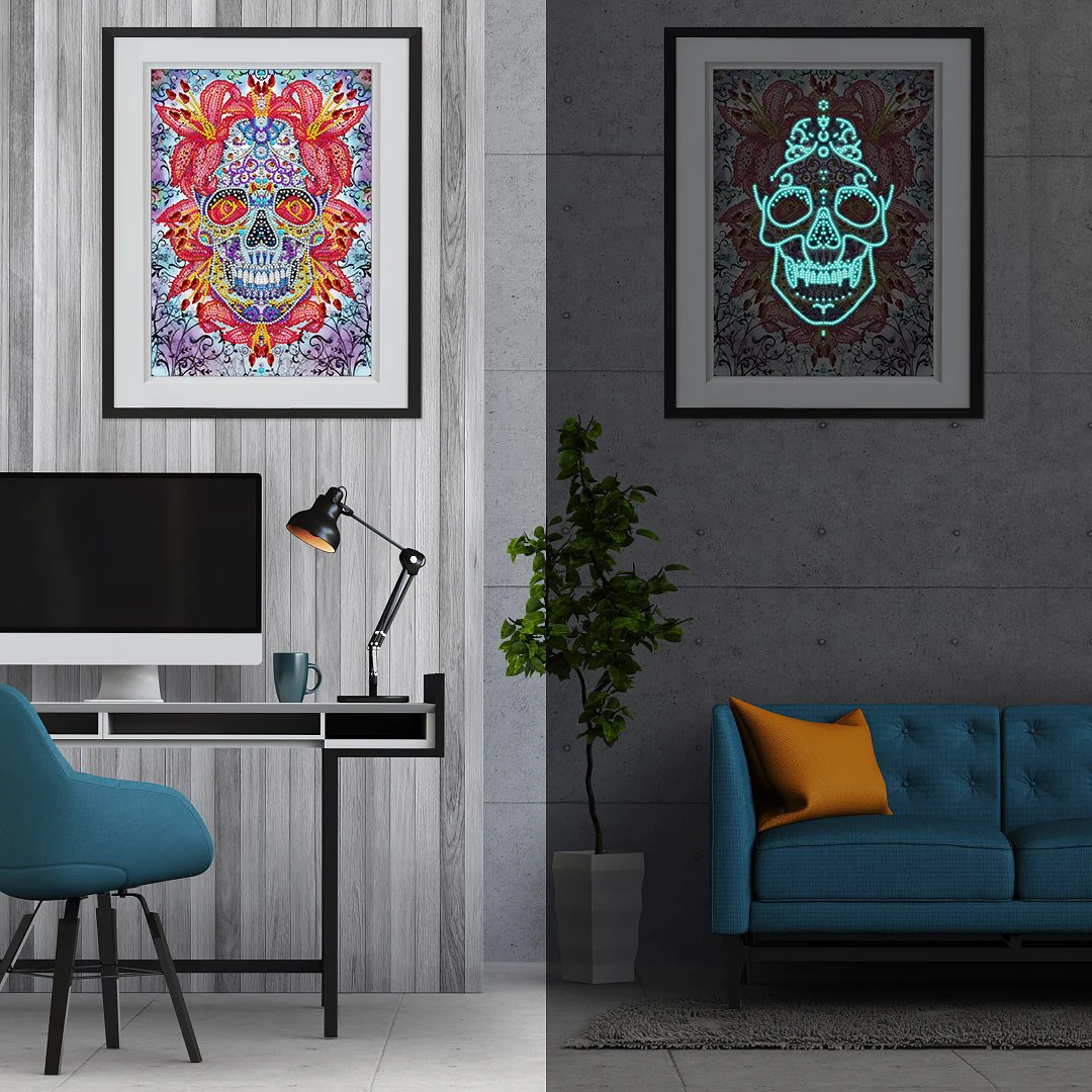Hell Skull Night Glow Diamond Painting